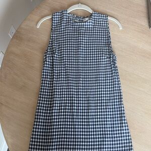 Reformation Navy and White Gingham Dress